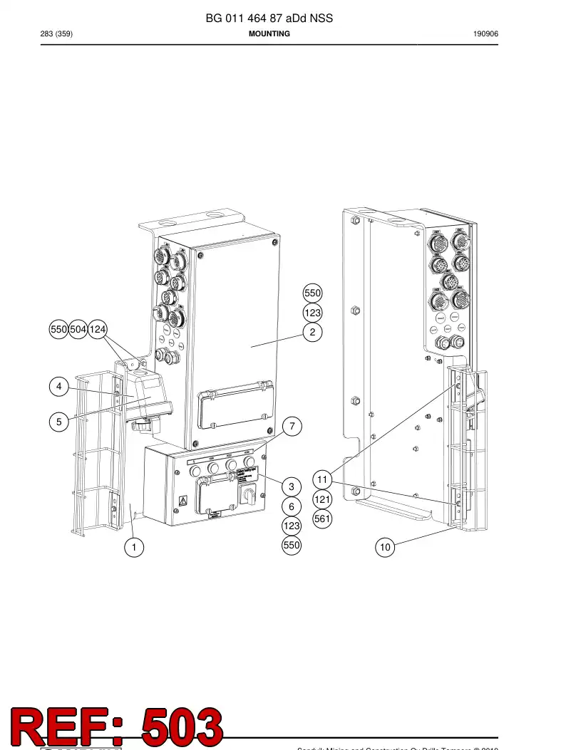 BG00612274b BG 006 122 74b Harness, Wiring - Sandvik Technical Drawing