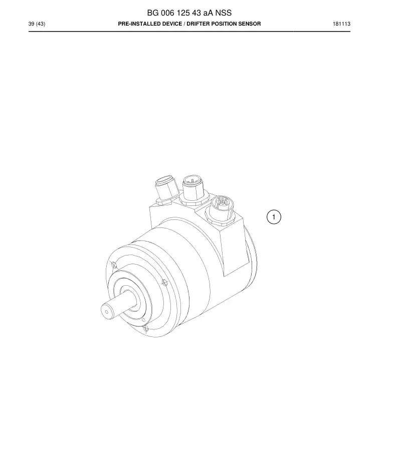 BG00612543a BG 006 125 43a Pre-Installed Device - Sandvik Technical Drawing