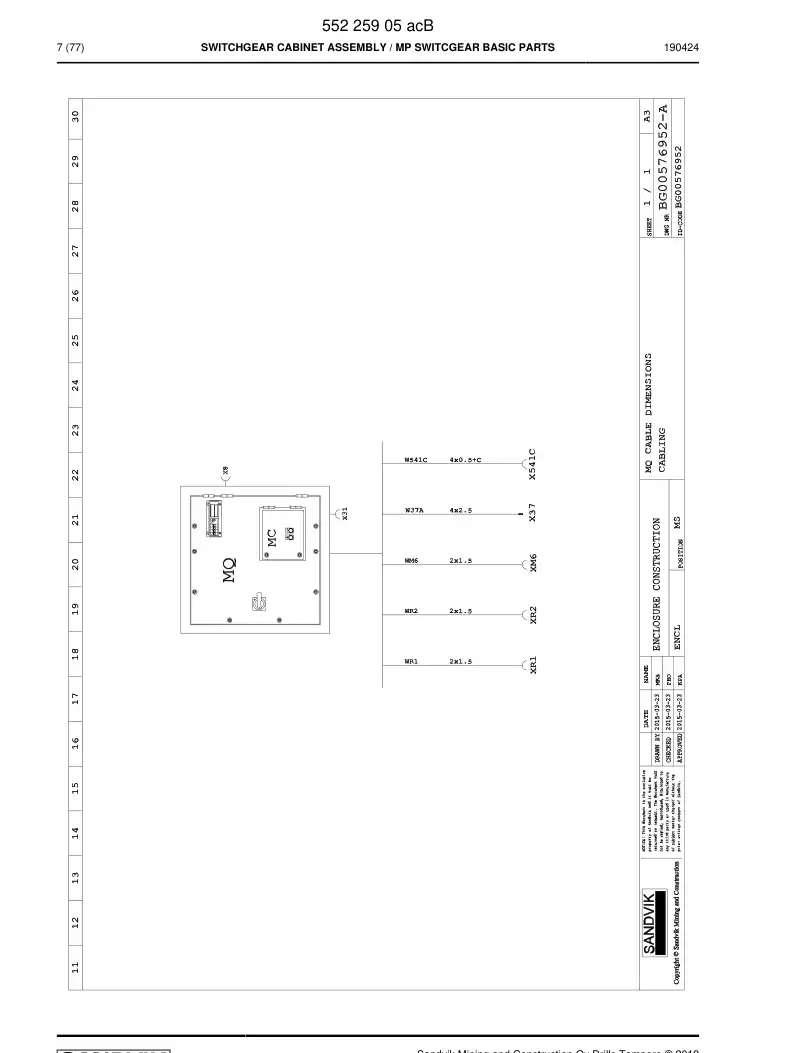 BG00613393a BG 006 133 93a Screw - Sandvik Technical Drawing