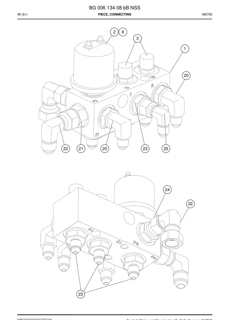 BG00613408b BG 006 134 08b Piece, Connecting - Sandvik Technical Drawing