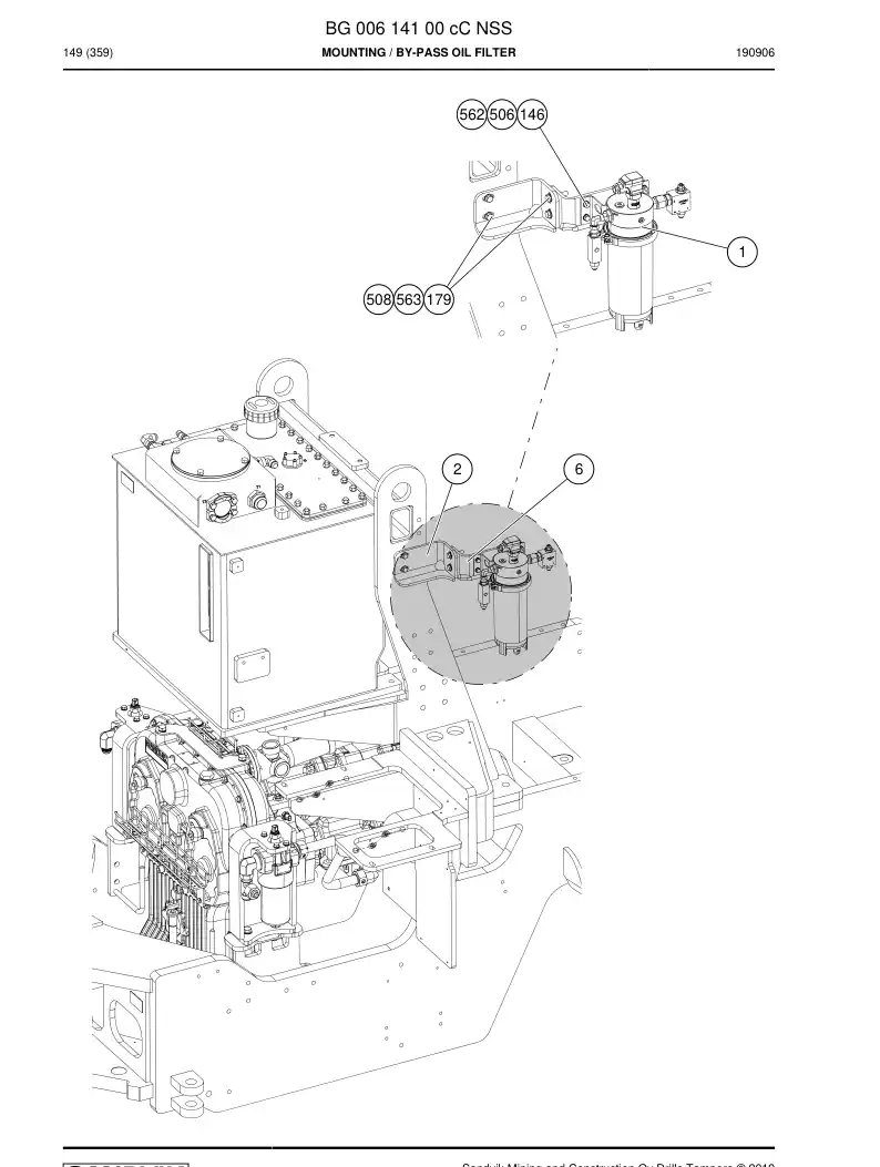 BG00614100c BG 006 141 00c Mounting - Sandvik Technical Drawing