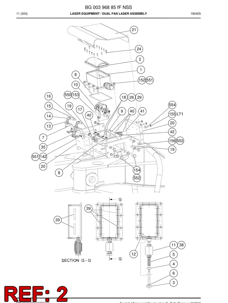 BG00614102a BG 006 141 02a Cover Assembly - Sandvik Technical Drawing