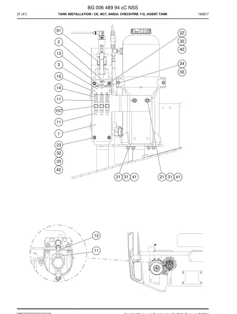 BG00614222a BG 006 142 22a VLVULA, COMPROBACIN - Sandvik Technical Drawing