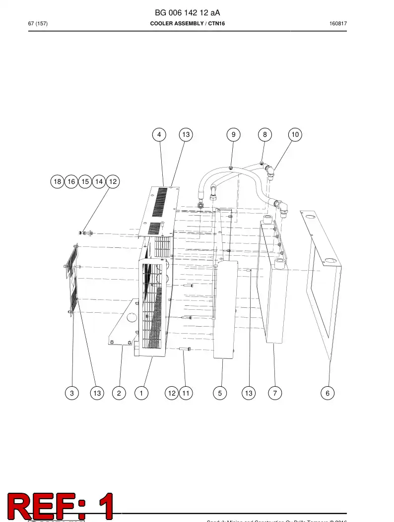 BG00614224a BG 006 142 24a Housing, Fan - Sandvik Technical Drawing
