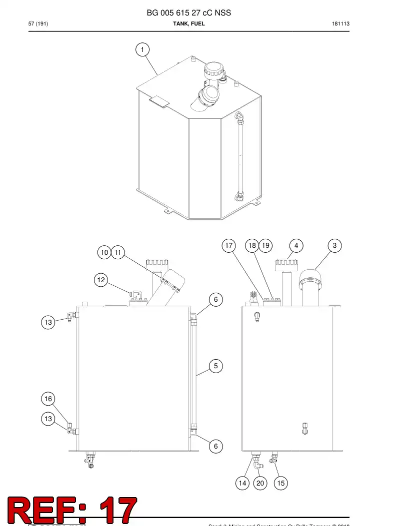 BG00614651a BG 006 146 51a Flange - Sandvik Technical Drawing