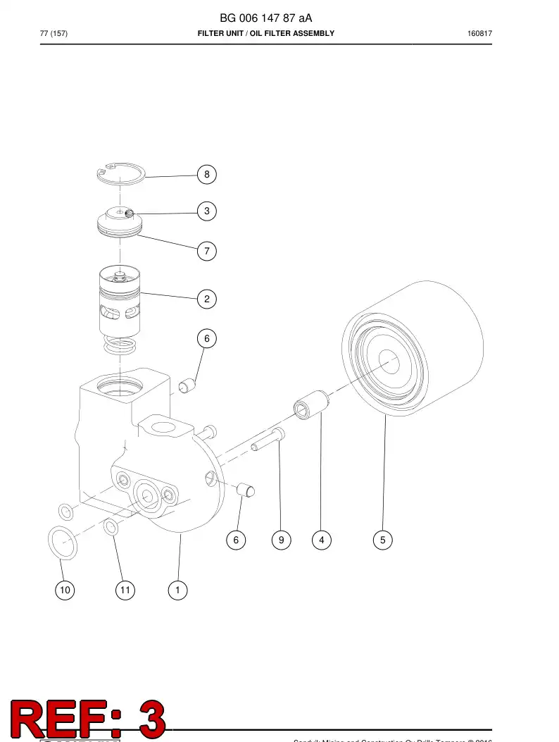BG00615523a BG 006 155 23a Cover, Front - Sandvik Technical Drawing