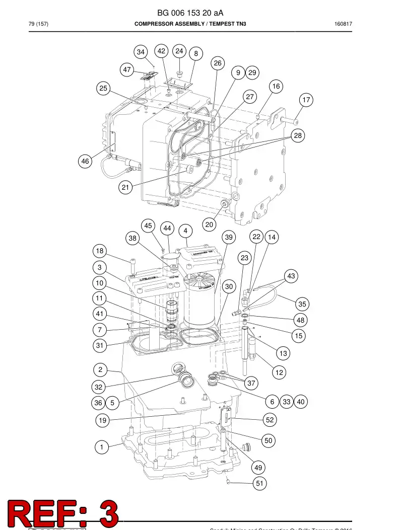 BG00616100a BG 006 161 00a Cover, Housing - Sandvik Technical Drawing