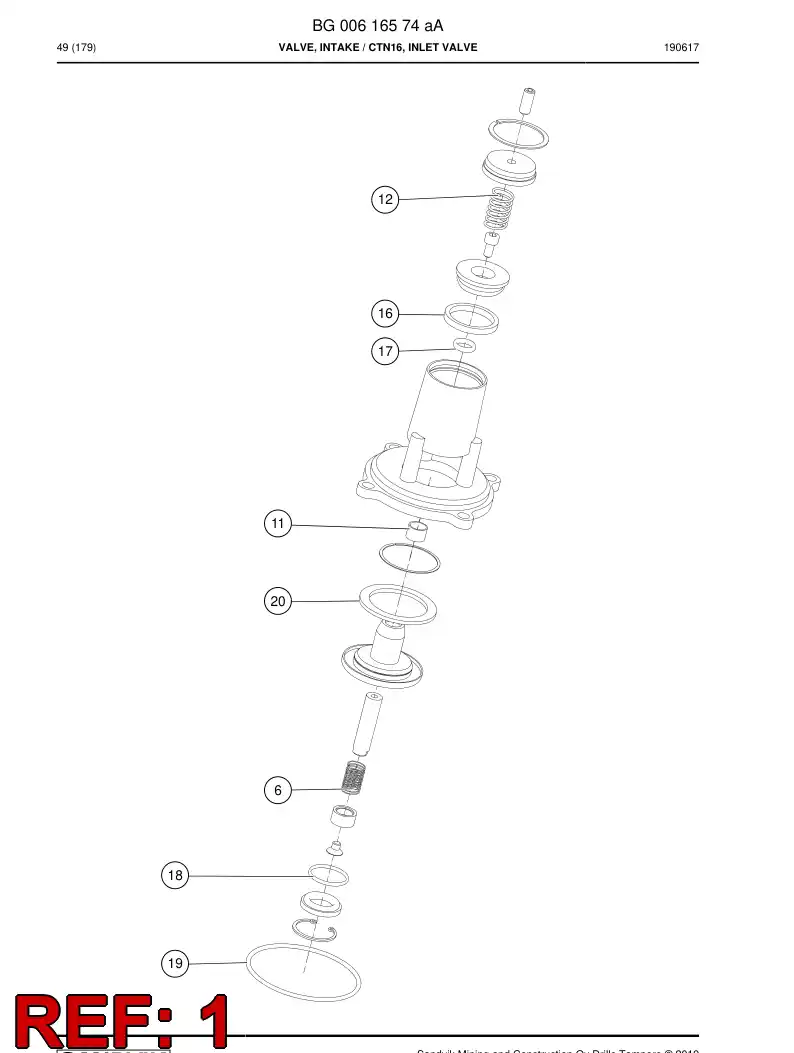 BG00616587a BG 006 165 87a Seal Kit - Sandvik Technical Drawing