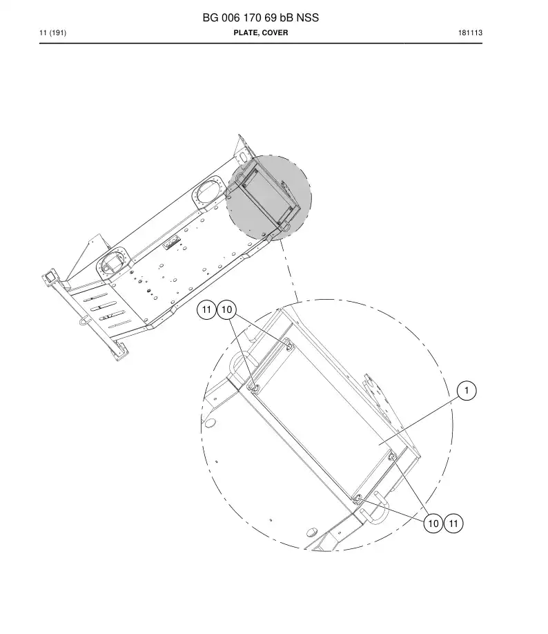 BG00617069b BG 006 170 69b Plate, Cover - Sandvik Technical Drawing