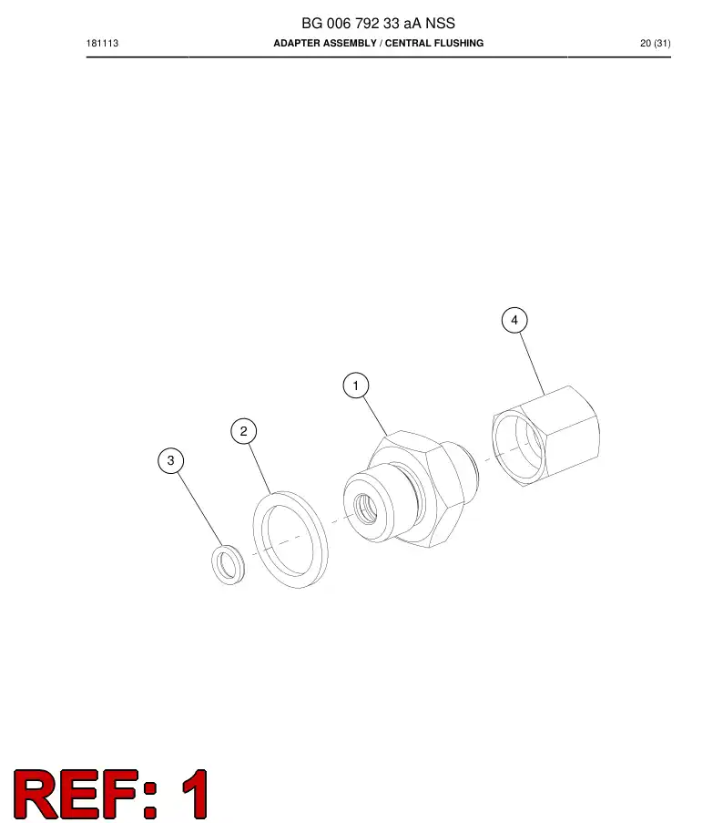 BG00617074a BG 006 170 74a Adapter - Sandvik Technical Drawing