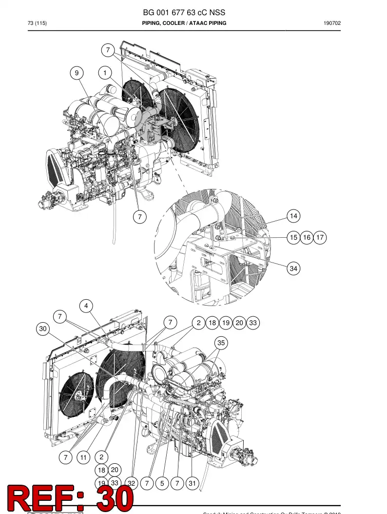 BG00617205a BG 006 172 05a Tube, Cooling - Sandvik Technical Drawing