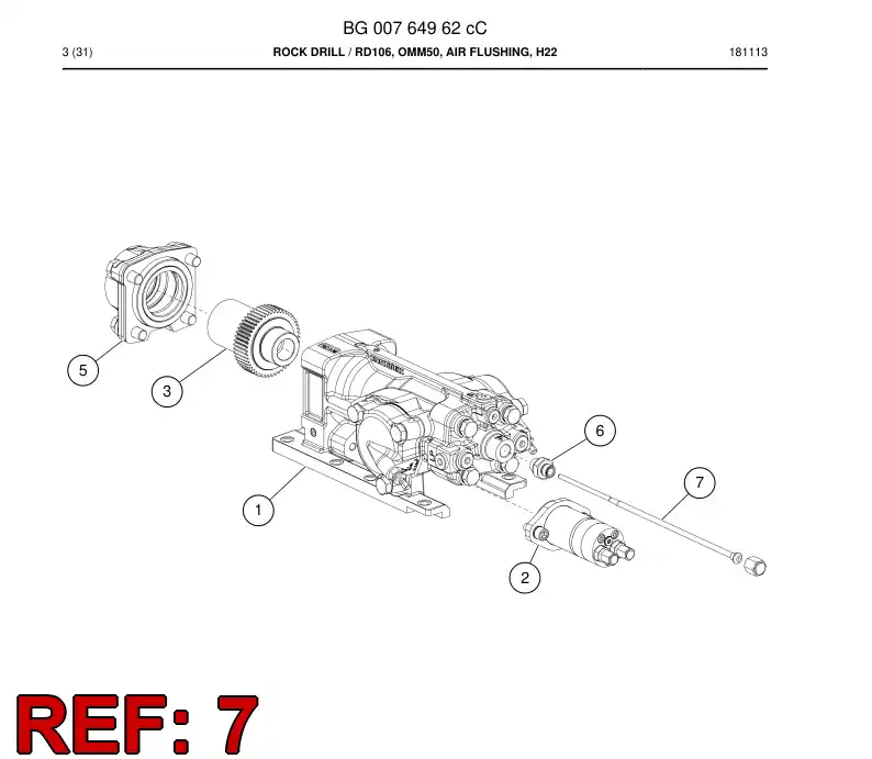 BG00618850b BG 006 188 50b Pipe, flushing - Sandvik Technical Drawing