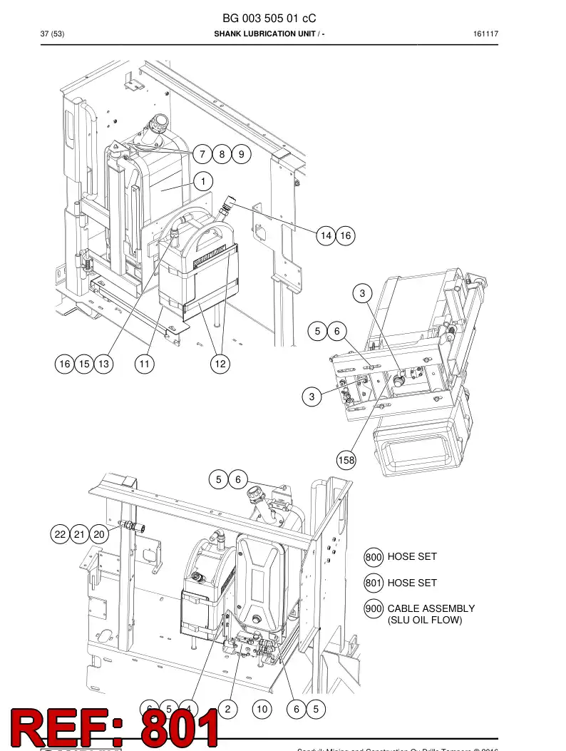 BG00618932a BG 006 189 32a Hose Set - Sandvik Technical Drawing