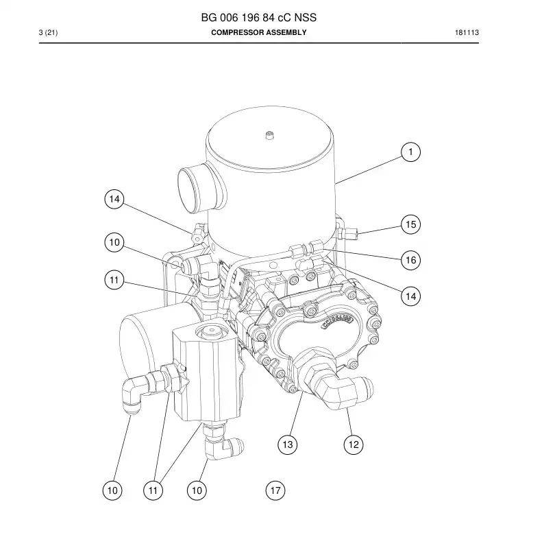 BG00619684c BG 006 196 84c Compressor Assembly - Sandvik Technical Drawing
