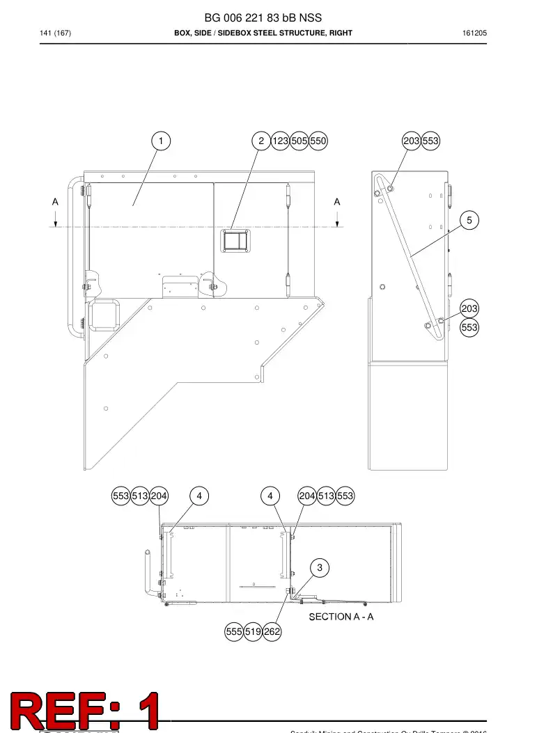 BG00620851a BG 006 208 51a Box, Side - Sandvik Technical Drawing