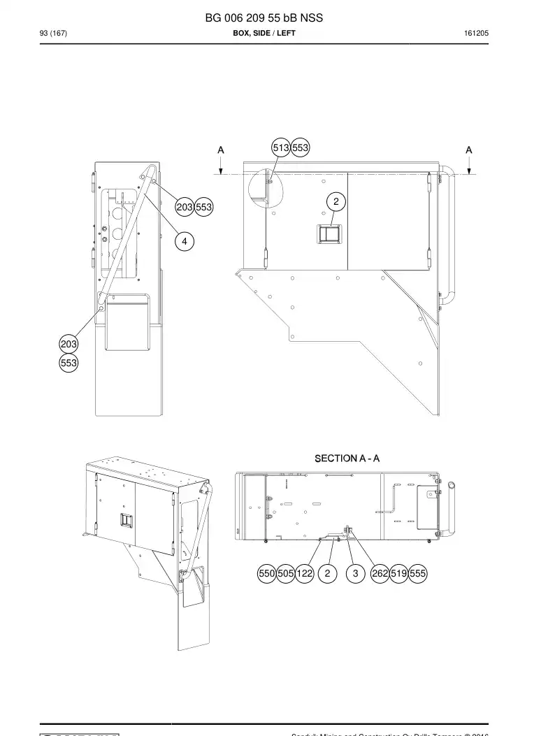 BG00620955b BG 006 209 55b Box, Side - Sandvik Technical Drawing