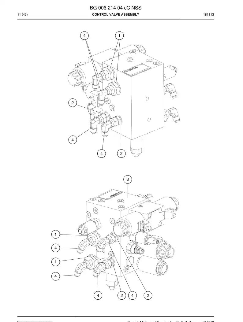 BG00621404c BG 006 214 04c Control Valve Assembly - Sandvik Technical Drawing