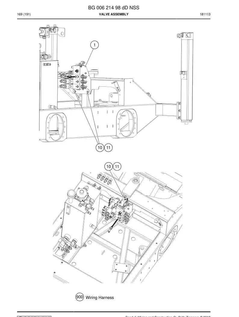 BG00621498d BG 006 214 98d Valve Assembly - Sandvik Technical Drawing