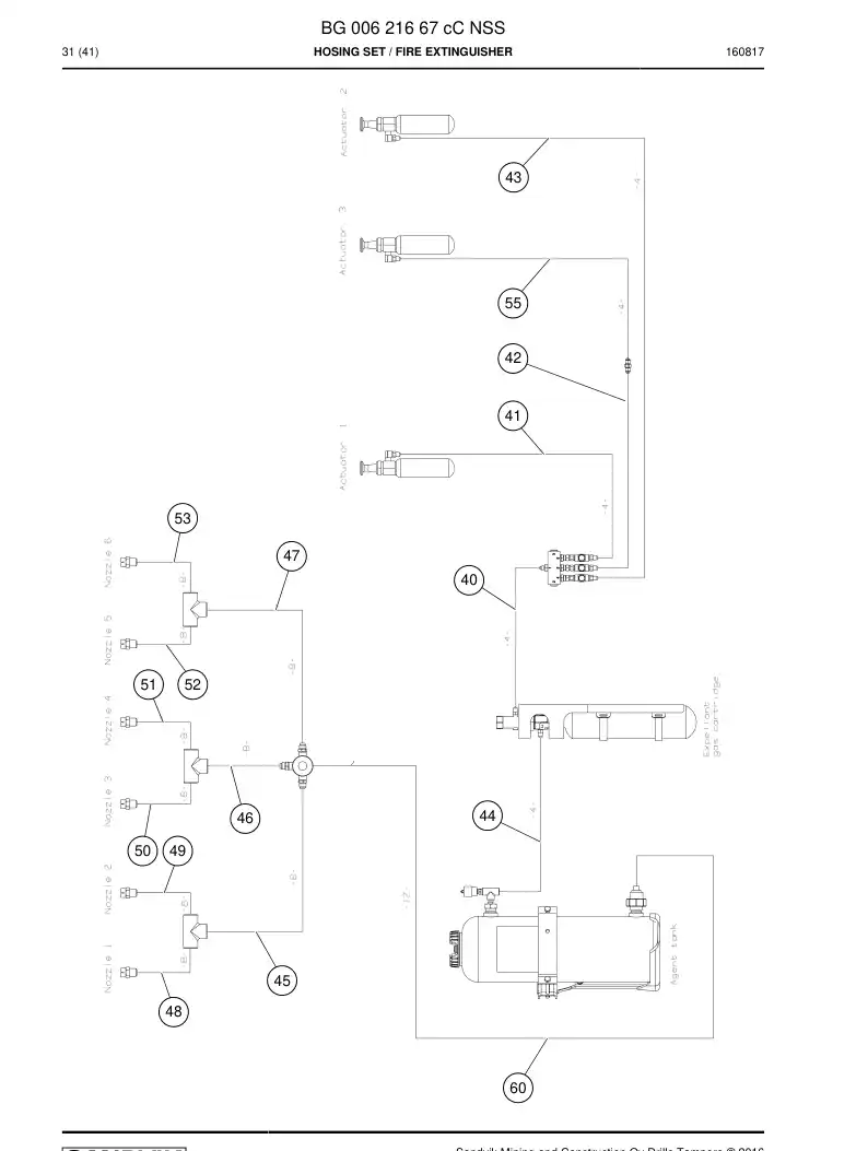 BG00621667c BG 006 216 67c Hosing Set - Sandvik Technical Drawing