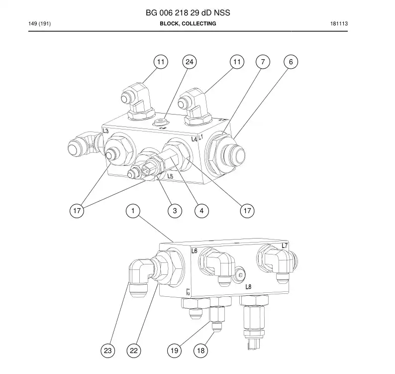 BG00621829d BG 006 218 29d Block, Collecting - Sandvik Technical Drawing