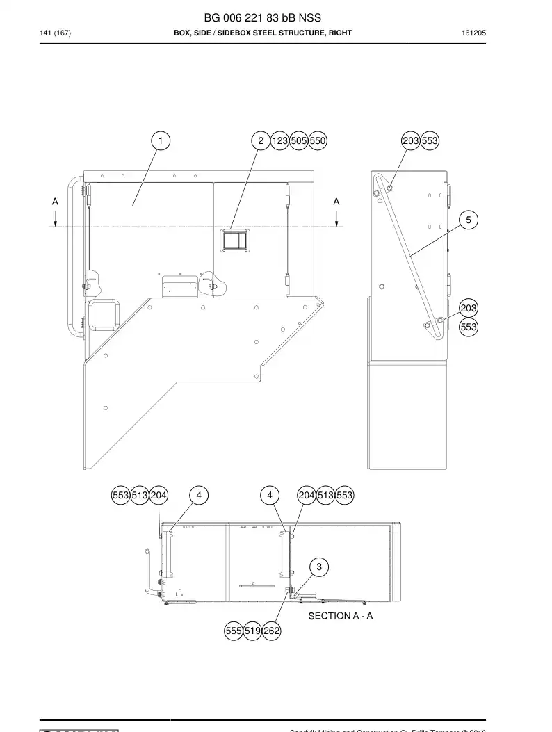 BG00622183b BG 006 221 83b Box, Side - Sandvik Technical Drawing