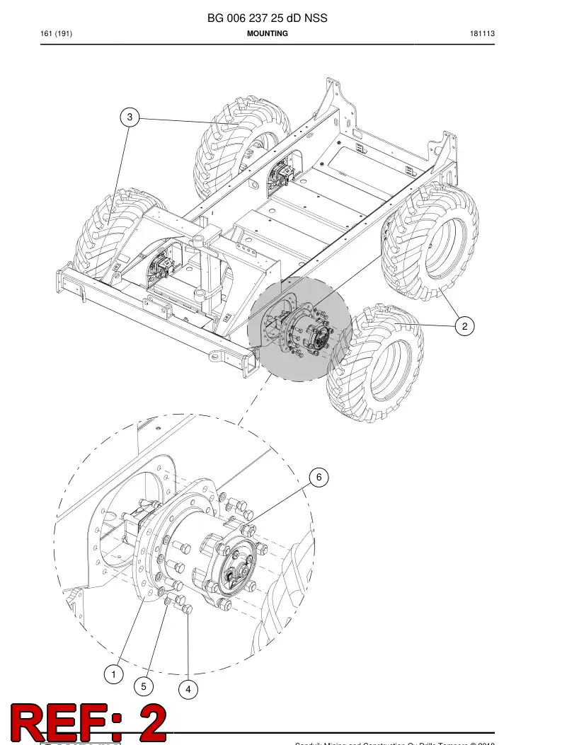 BG00623132b BG 006 231 32b Wheel Assembly - Sandvik Technical Drawing