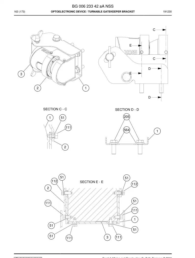 BG00623342a BG 006 233 42a Optoelectronic Device - Sandvik Technical Drawing