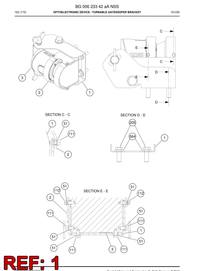 BG00623343a BG 006 233 43a Mounting - Sandvik Technical Drawing