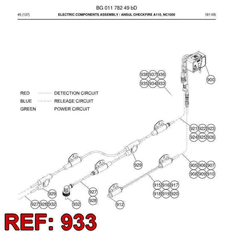 BG00623913a BG 006 239 13a Cable - Sandvik Technical Drawing