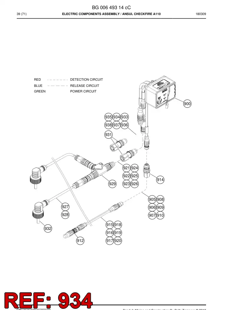 BG00623914a BG 006 239 14a Cable - Sandvik Technical Drawing