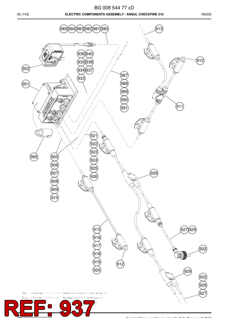 BG00623918a BG 006 239 18a CABLE - Sandvik Technical Drawing