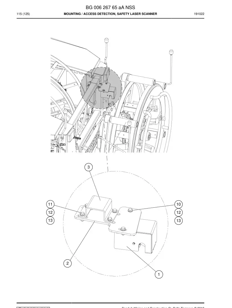 BG00626765a BG 006 267 65a Mounting - Sandvik Technical Drawing