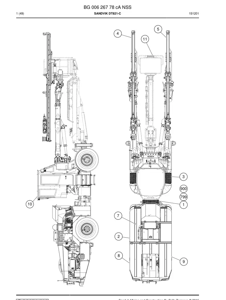 BG00626778c BG 006 267 78c Sandvik DT821-C - Sandvik Technical Drawing