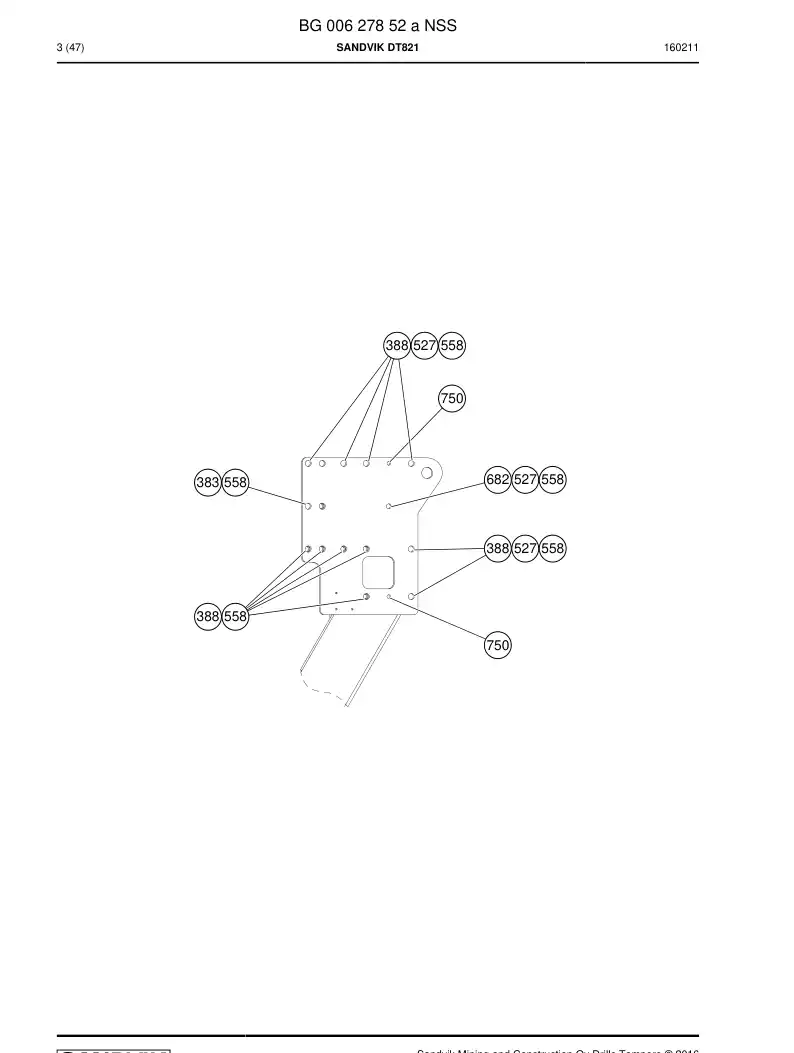 BG00627852a BG 006 278 52a Sandvik DT821 - Sandvik Technical Drawing