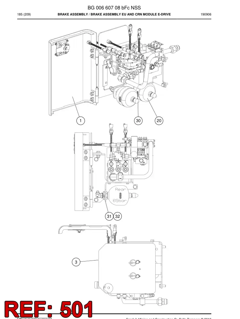 BG00628010a BG 006 280 10a Harness, Wiring - Sandvik Technical Drawing