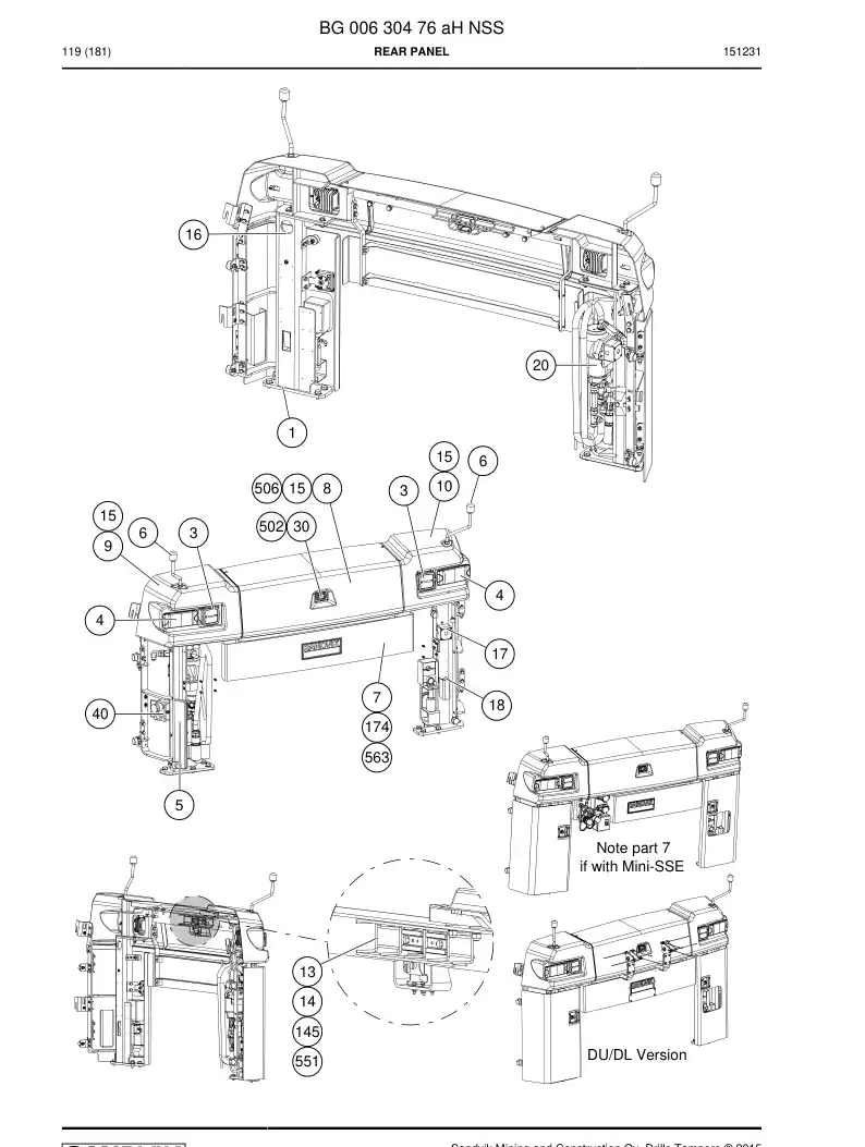 BG00630476a BG 006 304 76a REAR PRING - Sandvik Technical Drawing