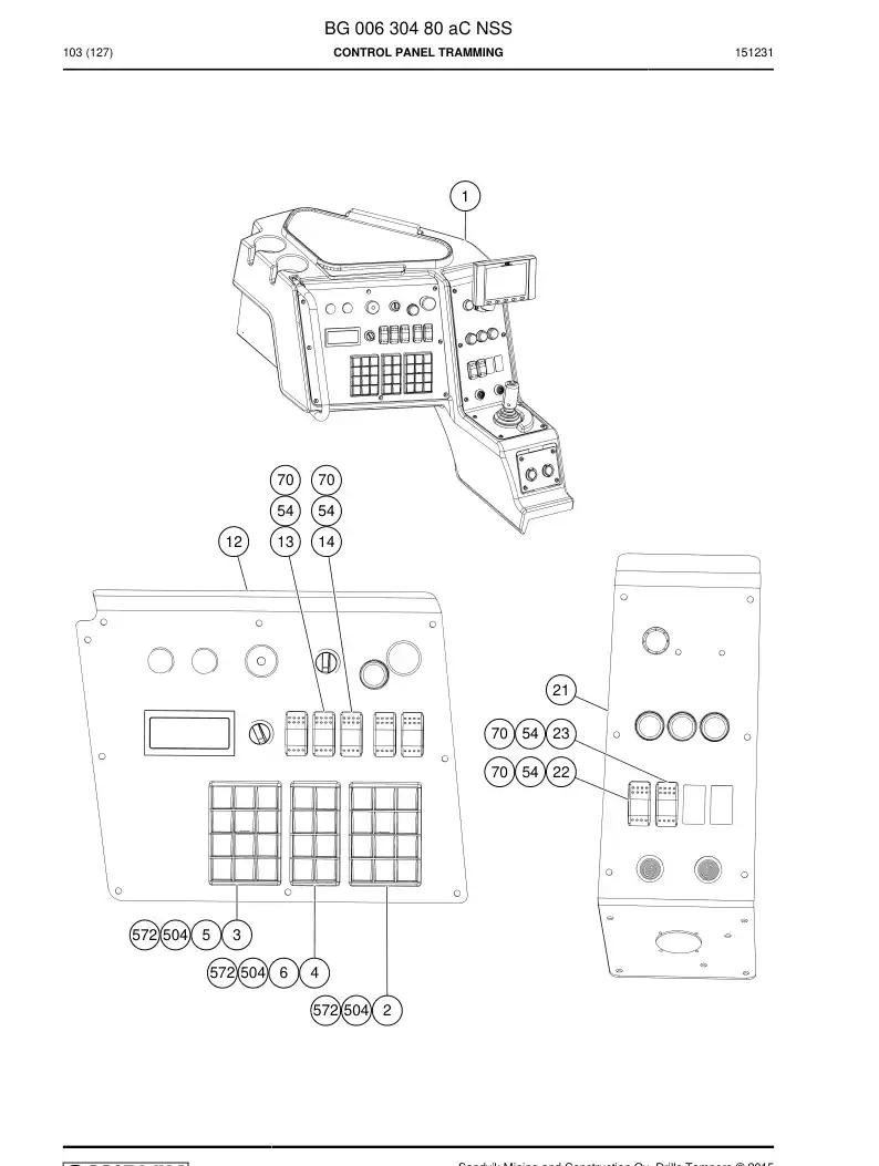 BG00630480a BG 006 304 80a CONTROL PRING TRAMMING - Sandvik Technical Drawing