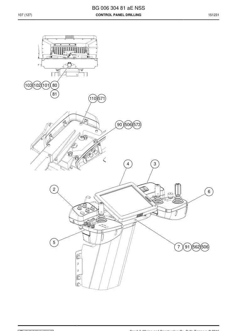 BG00630481a BG 006 304 81a CONTROL PRING DRILLING - Sandvik Technical Drawing