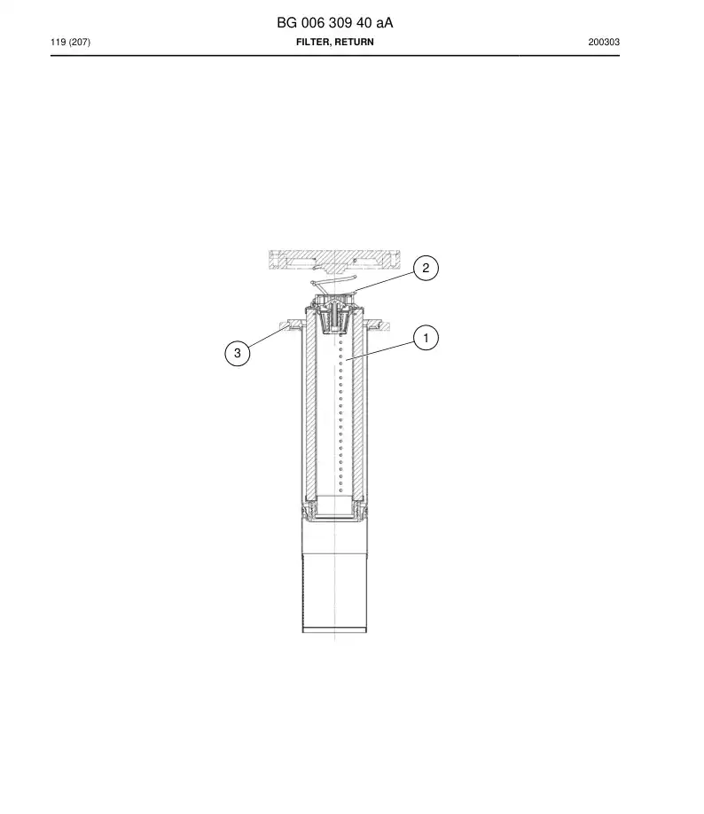 BG00630946b BG 006 309 46b Filter Element, Return - Sandvik Technical Drawing