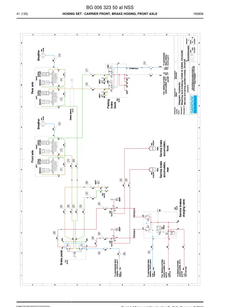 BG00632350a BG 006 323 50a Hosing Set - Sandvik Technical Drawing