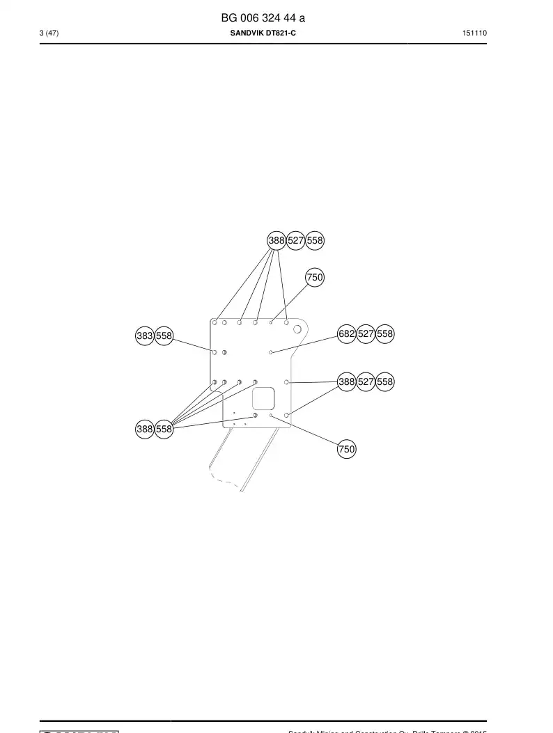BG00632444a BG 006 324 44a Sandvik DT821-C - Sandvik Technical Drawing