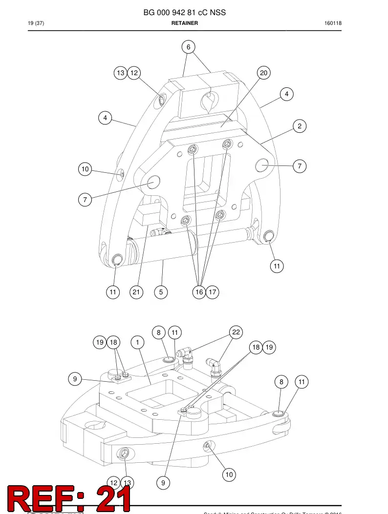 BG00633623a BG 006 336 23a Spacer - Sandvik Technical Drawing