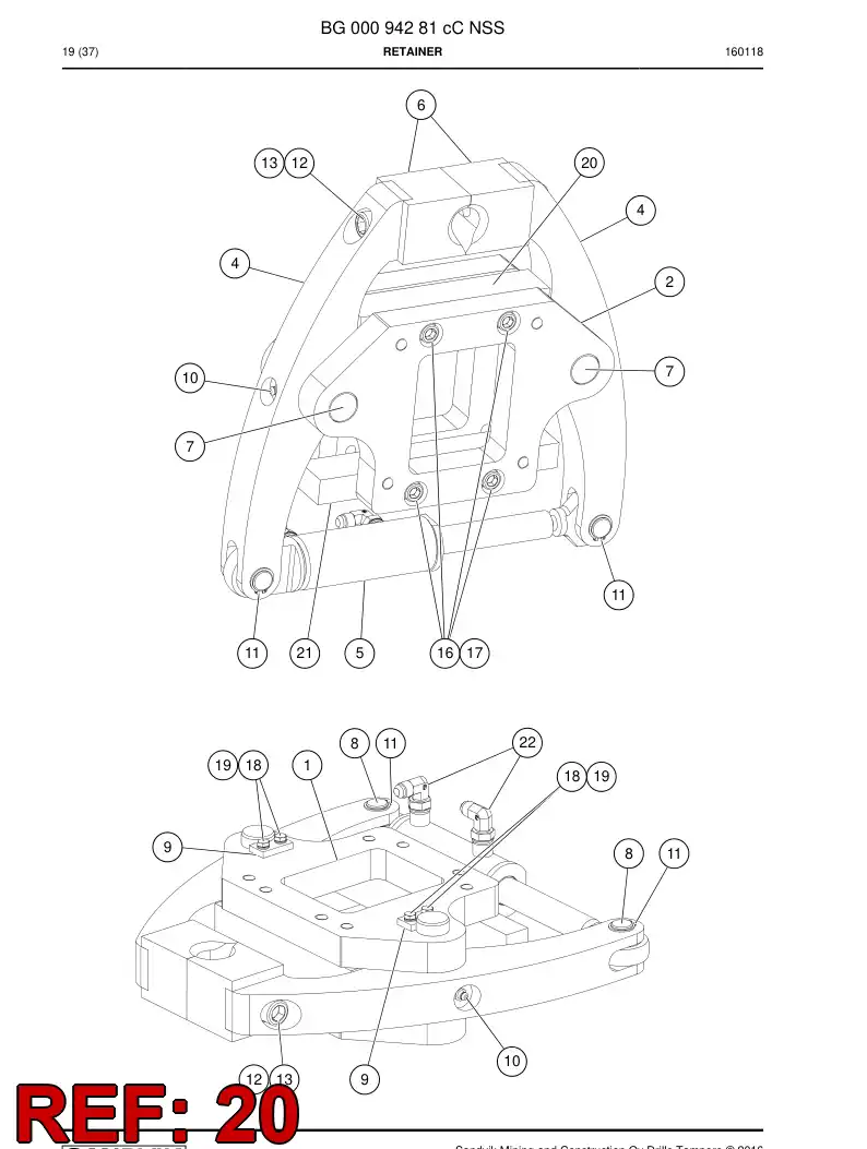 BG00633625a BG 006 336 25a Spacer - Sandvik Technical Drawing