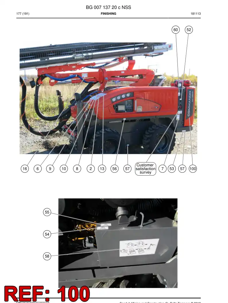 BG00635461a BG 006 354 61a Decal - Sandvik Technical Drawing