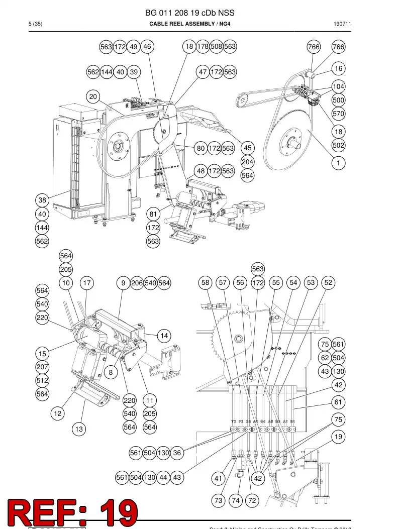 BG00638846a BG 006 388 46a Chain - Sandvik Technical Drawing