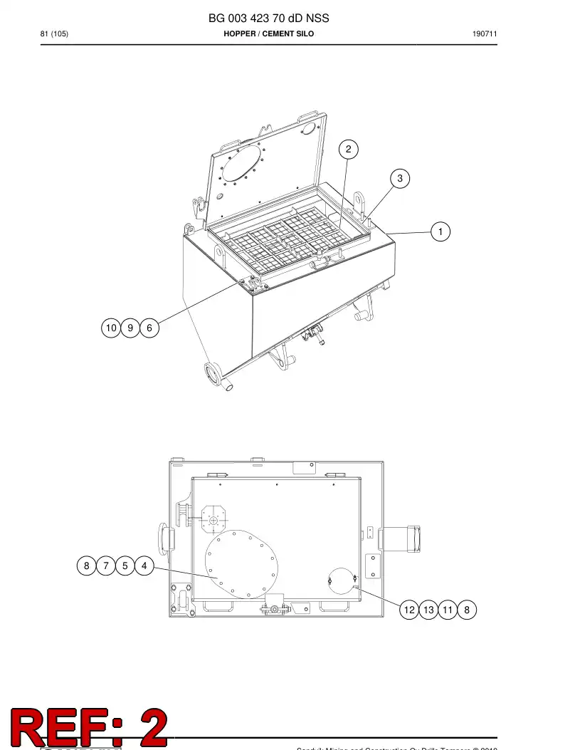 BG00640439a BG 006 404 39a Grate - Sandvik Technical Drawing