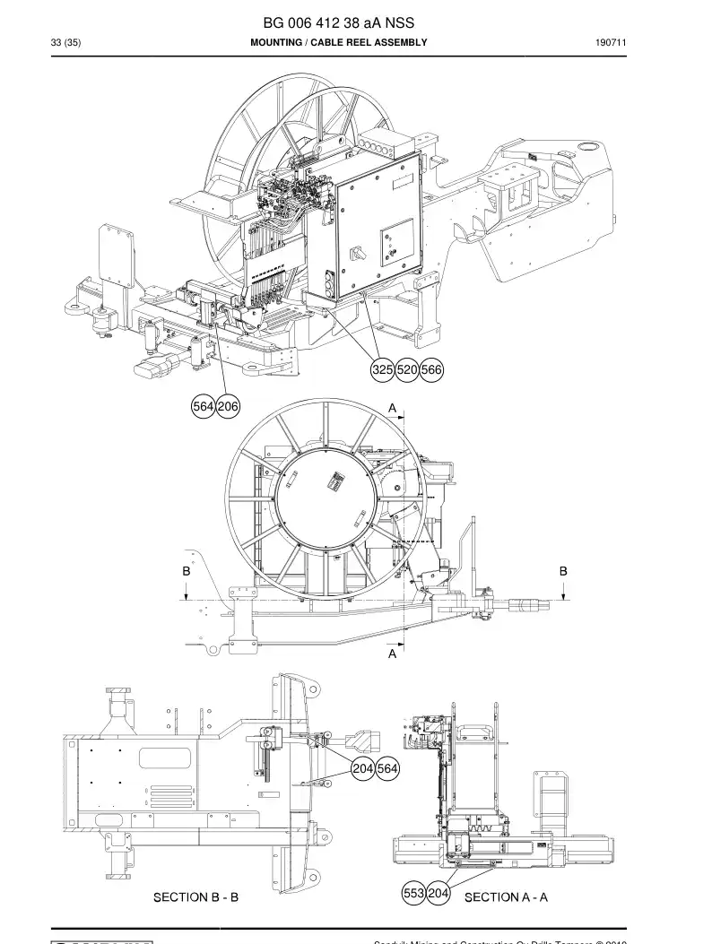 BG00641238a BG 006 412 38a Mounting - Sandvik Technical Drawing