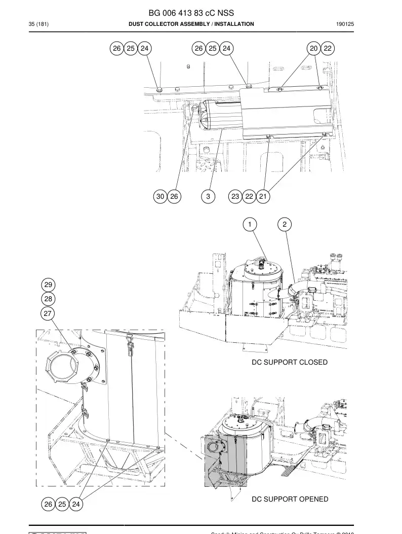BG00641383d BG 006 413 83d Dust Collector Assembly - Sandvik Technical Drawing