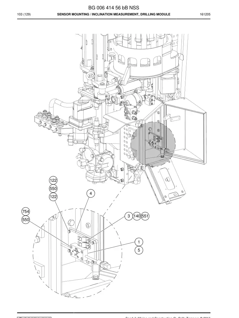 BG00641456b BG 006 414 56b Sensor Mounting - Sandvik Technical Drawing