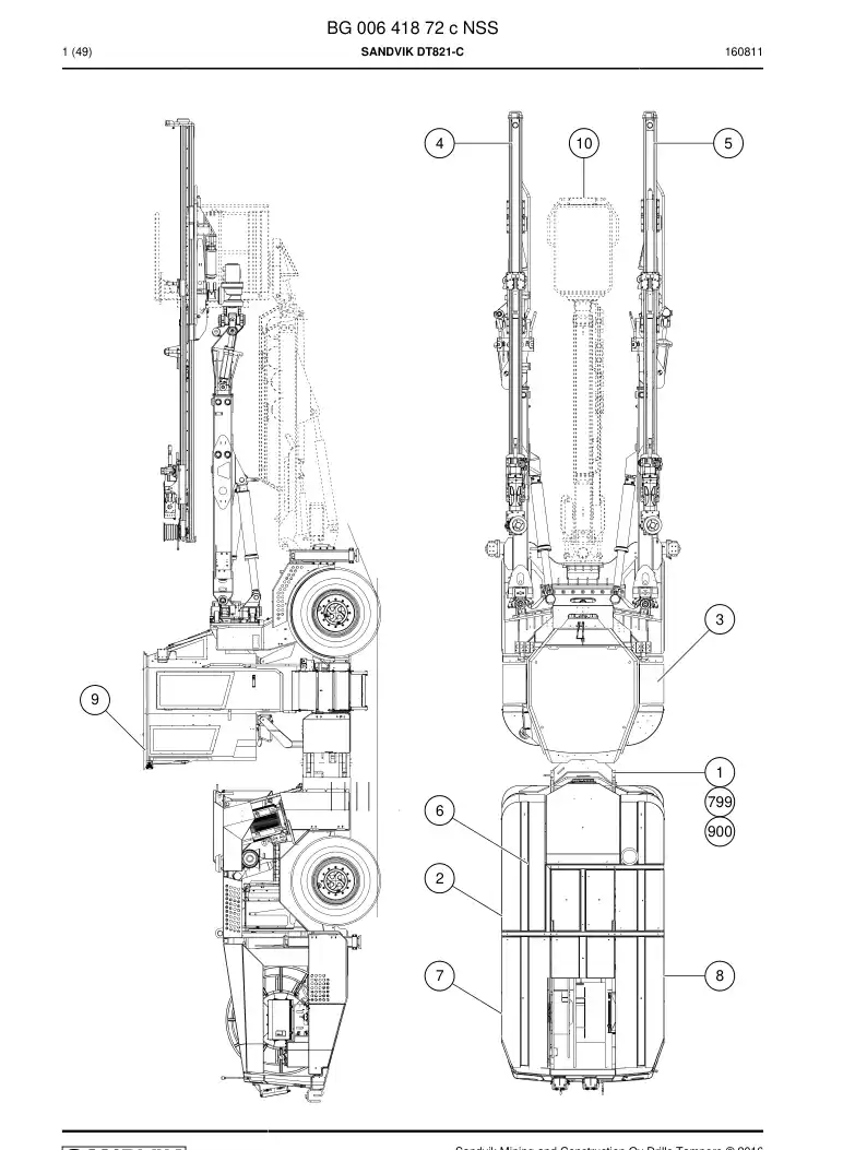 BG00641872c BG 006 418 72c Sandvik DT821-C - Sandvik Technical Drawing